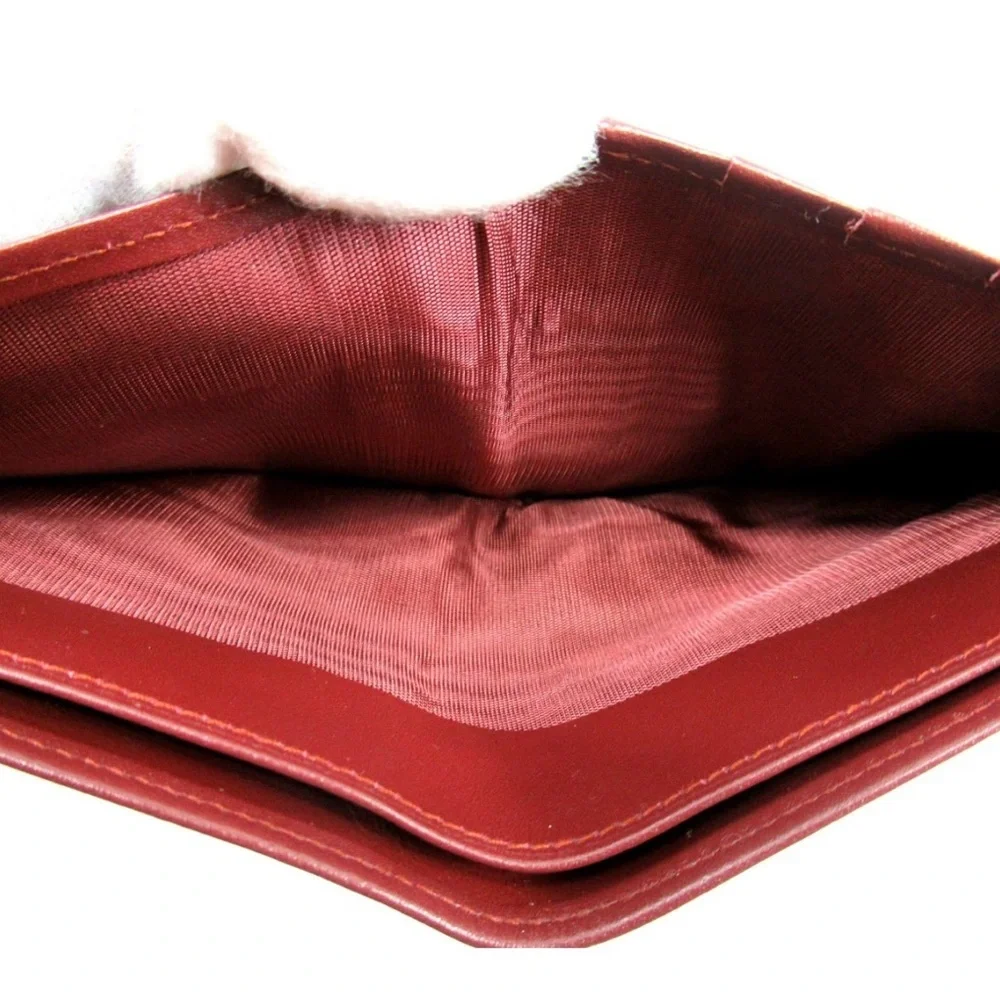 EUC Cartier bifold, wallet Masteline Bordeaux Enamel Leather Authentic - Picture 6 of 7